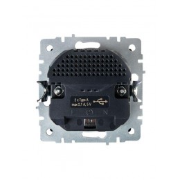 Розетка BRITE РЮш10-1-БрЧ 16А с USB A+A 2.1А с заземл. защ. шторки механизм черн. IEK BR-R14-16-U21-D21-K02