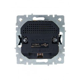 Розетка BRITE РЮш10-1-БрКр 16А с USB A+A 2.1А с заземл. защ. шторки механизм беж. IEK BR-R14-16-U21-D21-K10