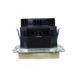 Розетка BRITE РЮш10-1-БрКр 16А с USB A+A 2.1А с заземл. защ. шторки механизм беж. IEK BR-R14-16-U21-D21-K10