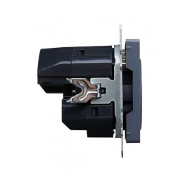 Розетка BRITE РЮш10-1-БрМ 16А с USB A+A 2.1А с заземл. защ. шторки механизм маренго IEK BR-R14-16-U21-D21-K35