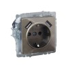Розетка BRITE РЮш10-1-БрШ 16А с USB A+A 2.1А с заземл. защ. шторки механизм шампань IEK BR-R14-16-U21-D21-K37