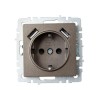 Розетка BRITE РЮш10-1-БрТБ 16А с USB A+A 2.1А с заземл. защ. шторки темн. механизм бронза IEK BR-R14-16-U21-D21-K45