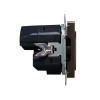 Розетка BRITE РЮш10-1-БрТБ 16А с USB A+A 2.1А с заземл. защ. шторки темн. механизм бронза IEK BR-R14-16-U21-D21-K45