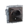 Розетка BRITE РЮш10-1-БрТБ 16А с USB A+A 2.1А с заземл. защ. шторки темн. механизм бронза IEK BR-R14-16-U21-D21-K45