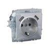 Розетка BRITE РЮш10-1-БрА 16А с USB A+A 2.1А с заземл. защ. шторки механизм алюм. IEK BR-R14-16-U21-D21-K47