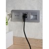Розетка BRITE РЮш10-1-БрА 16А с USB A+A 2.1А с заземл. защ. шторки механизм алюм. IEK BR-R14-16-U21-D21-K47