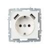 Розетка BRITE РЮш10-2-БрБ 16А с USB A+A 3.1А с заземл. защ. шторки механизм бел. IEK BR-R14-16-U21-D31-K01