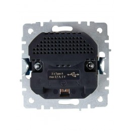 Розетка BRITE РЮш10-2-БрБ 16А с USB A+A 3.1А с заземл. защ. шторки механизм бел. IEK BR-R14-16-U21-D31-K01