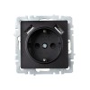 Розетка BRITE РЮш10-2-БрЧ 16А с USB A+A 3.1А с заземл. защ. шторки механизм черн. IEK BR-R14-16-U21-D31-K02