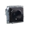 Розетка BRITE РЮш10-2-БрЧ 16А с USB A+A 3.1А с заземл. защ. шторки механизм черн. IEK BR-R14-16-U21-D31-K02