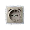 Розетка BRITE РЮш10-2-БрШ 16А с USB A+A 3.1А с заземл. защ. шторки механизм шампань IEK BR-R14-16-U21-D31-K37