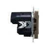 Розетка BRITE РЮш10-2-БрШ 16А с USB A+A 3.1А с заземл. защ. шторки механизм шампань IEK BR-R14-16-U21-D31-K37