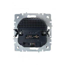 Розетка BRITE РЮш10-2-БрШ 16А с USB A+A 3.1А с заземл. защ. шторки механизм шампань IEK BR-R14-16-U21-D31-K37