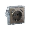 Розетка BRITE РЮш10-2-БрШ 16А с USB A+A 3.1А с заземл. защ. шторки механизм шампань IEK BR-R14-16-U21-D31-K37