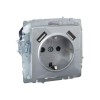Розетка BRITE РЮш10-2-БрА 16А с USB A+A 3.1А с заземл. защ. шторки механизм алюм. IEK BR-R14-16-U21-D31-K47