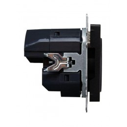 Розетка BRITE РЮш11-1-БрЧ 16А с USB A+C 18Вт с заземл. защ. шторки механизм черн. IEK BR-R14-16-U22-018-K02