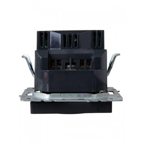 Розетка BRITE РЮш11-1-БрЧ 16А с USB A+C 18Вт с заземл. защ. шторки механизм черн. IEK BR-R14-16-U22-018-K02