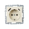 Розетка BRITE РЮш11-1-БрКр 16А с USB A+C 18Вт с заземл. защ. шторки механизм беж. IEK BR-R14-16-U22-018-K10