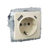 Розетка BRITE РЮш11-1-БрКр 16А с USB A+C 18Вт с заземл. защ. шторки механизм беж. IEK BR-R14-16-U22-018-K10