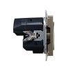 Розетка BRITE РЮш11-1-БрШ 16А с USB A+C 18Вт с заземл. защ. шторки механизм шампань IEK BR-R14-16-U22-018-K37