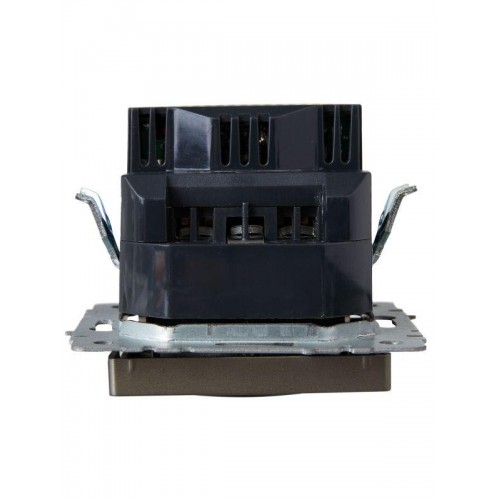 Розетка BRITE РЮш11-1-БрШ 16А с USB A+C 18Вт с заземл. защ. шторки механизм шампань IEK BR-R14-16-U22-018-K37