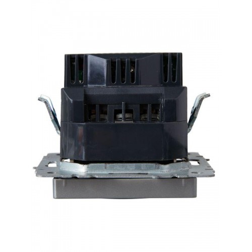 Розетка BRITE РЮш11-1-БрА 16А с USB A+C 18Вт с заземл. защ. шторки механизм алюм. IEK BR-R14-16-U22-018-K47