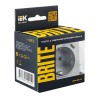 Розетка BRITE РЮш11-1-БрА 16А с USB A+C 18Вт с заземл. защ. шторки механизм алюм. IEK BR-R14-16-U22-018-K47