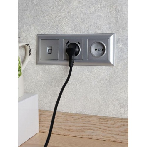 Розетка BRITE РЮш11-1-БрА 16А с USB A+C 18Вт с заземл. защ. шторки механизм алюм. IEK BR-R14-16-U22-018-K47