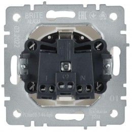 Розетка BRITE РСбш10-3-44-БрБ 16А IP44 с заземл. защ. шторки с крышкой механизм бел. IEK BR-R16-16-44-K01