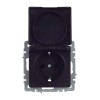 Розетка BRITE РСбш10-3-44-БрЧ 16А IP44 с заземл. защ. шторки с крышкой механизм черн. IEK BR-R16-16-44-K02