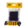 Розетка BRITE РСбш10-3-44-БрЧ 16А IP44 с заземл. защ. шторки с крышкой механизм черн. IEK BR-R16-16-44-K02