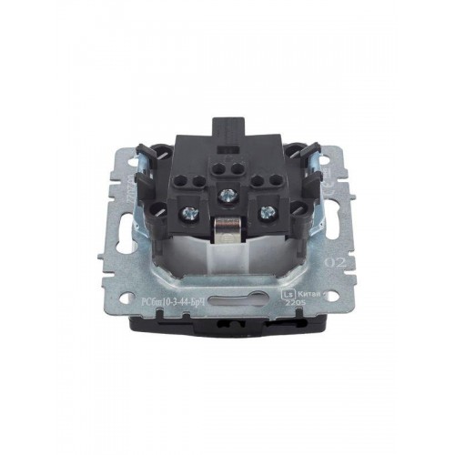 Розетка BRITE РСбш10-3-44-БрЧ 16А IP44 с заземл. защ. шторки с крышкой механизм черн. IEK BR-R16-16-44-K02