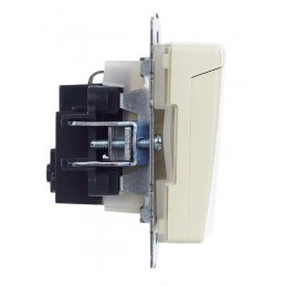 Розетка BRITE РСбш10-3-44-БрКр 16А IP44 с заземл. защ. шторки с крышкой механизм беж. IEK BR-R16-16-44-K10