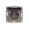 Розетка BRITE РСбш10-3-44-БрШ 16А IP44 с заземл. защ. шторки с крышкой механизм шампань IEK BR-R16-16-44-K37