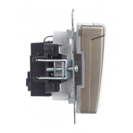 Розетка BRITE РСбш10-3-44-БрШ 16А IP44 с заземл. защ. шторки с крышкой механизм шампань IEK BR-R16-16-44-K37