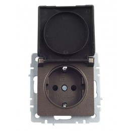 Розетка BRITE РСбш10-3-44-БрТБ 16А IP44 с заземл. защ. шторки с крышкой механизм бронза IEK BR-R16-16-44-K45