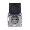 Розетка BRITE РСбш10-3-44-БрС 16А IP44 с заземл. защ. шторки с крышкой механизм сталь IEK BR-R16-16-44-K46