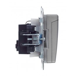 Розетка BRITE РСбш10-3-44-БрС 16А IP44 с заземл. защ. шторки с крышкой механизм сталь IEK BR-R16-16-44-K46