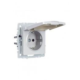 Розетка BRITE РСбш10-3-44-БрА 16А IP44 с заземл. защ. шторки с крышкой механизм алюм. IEK BR-R16-16-44-K47
