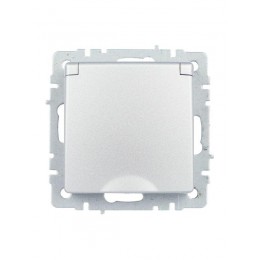 Розетка BRITE РСбш10-3-44-БрА 16А IP44 с заземл. защ. шторки с крышкой механизм алюм. IEK BR-R16-16-44-K47