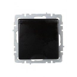 Розетка BRITE РСбш10-3-БрЧ 16А IP20 с заземл. защ. шторки с крышкой механизм черн. IEK BR-R16-16-K02