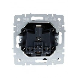 Розетка BRITE РСбш10-3-БрЧ 16А IP20 с заземл. защ. шторки с крышкой механизм черн. IEK BR-R16-16-K02