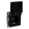 Розетка BRITE РСбш10-3-БрЧ 16А IP20 с заземл. защ. шторки с крышкой механизм черн. IEK BR-R16-16-K02