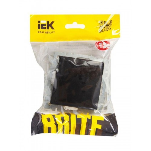 Розетка BRITE РСбш10-3-БрЧ 16А IP20 с заземл. защ. шторки с крышкой механизм черн. IEK BR-R16-16-K02