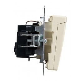 Розетка BRITE РСбш10-3-БрКр 16А IP20 с заземл. защ. шторки с крышкой механизм беж. IEK BR-R16-16-K10