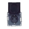 Розетка BRITE РСбш10-3-БрМ 16А IP20 с заземл. защ. шторки с крышкой механизм маренго IEK BR-R16-16-K35