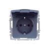 Розетка BRITE РСбш10-3-БрМ 16А IP20 с заземл. защ. шторки с крышкой механизм маренго IEK BR-R16-16-K35
