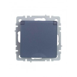 Розетка BRITE РСбш10-3-БрМ 16А IP20 с заземл. защ. шторки с крышкой механизм маренго IEK BR-R16-16-K35