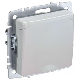 Розетка BRITE РСбш10-3-БрЖ 16А IP20 с заземл. защ. шторки с крышкой механизм жемчуж. IEK BR-R16-16-K36