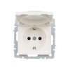 Розетка BRITE РСбш10-3-БрЖ 16А IP20 с заземл. защ. шторки с крышкой механизм жемчуж. IEK BR-R16-16-K36